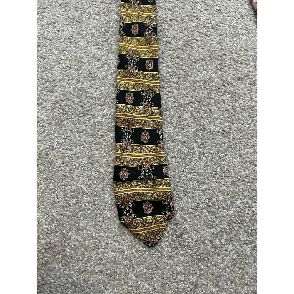 Pierre Cardin Necktie 2 Lot Mens OS Multi Good Silk Geometric Ornate Vintage